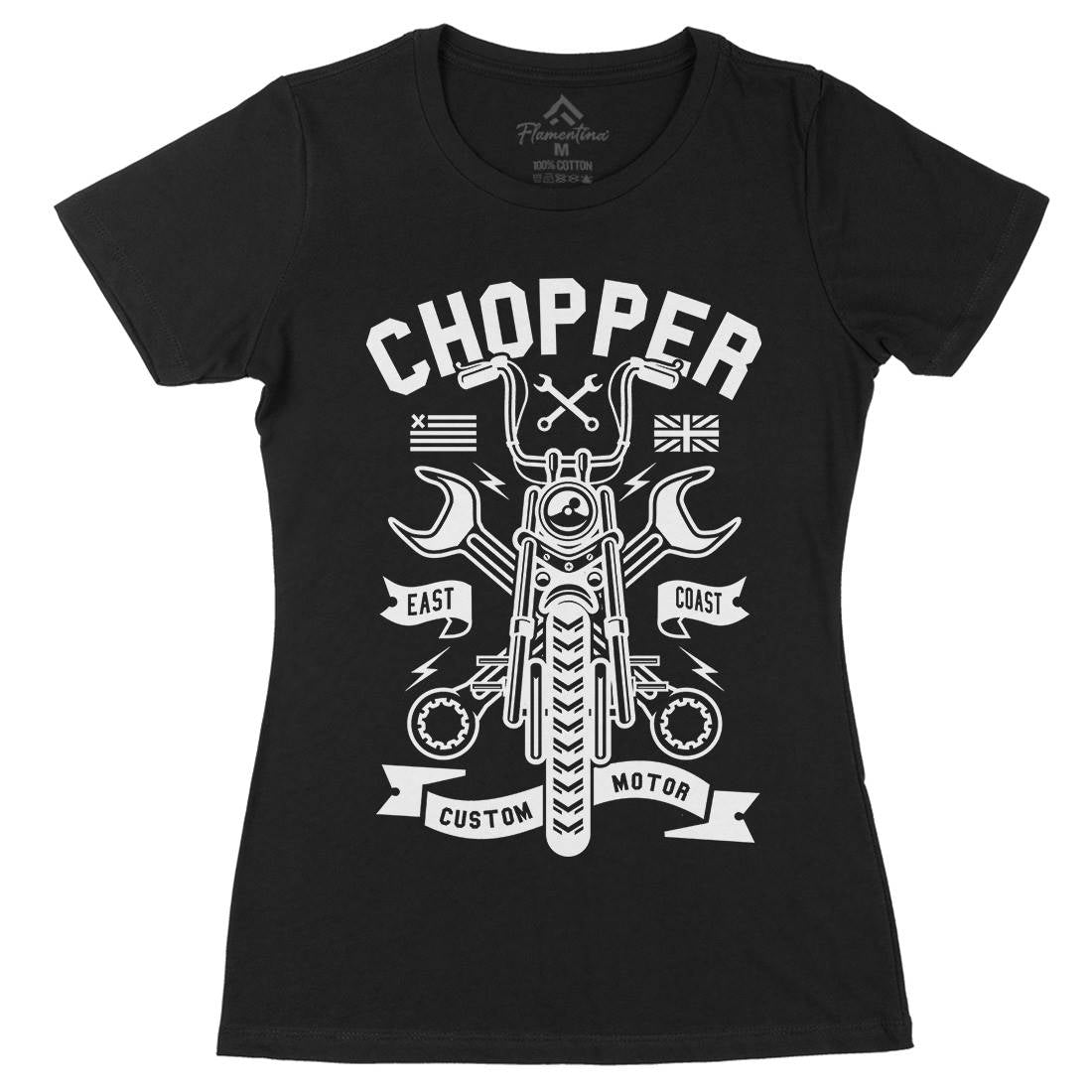 Chopper Womens Organic Crew Neck T-Shirt Motorcycles A216