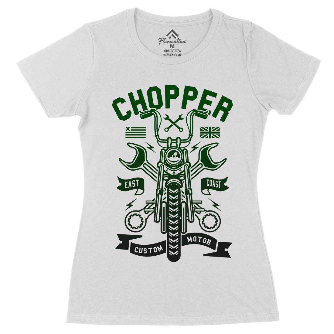 Chopper Womens Organic Crew Neck T-Shirt Motorcycles A216