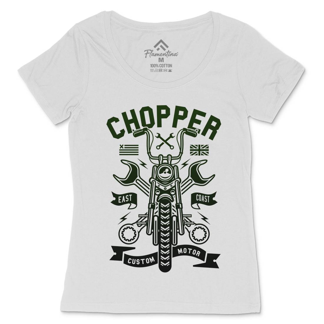 Chopper Womens Scoop Neck T-Shirt Motorcycles A216