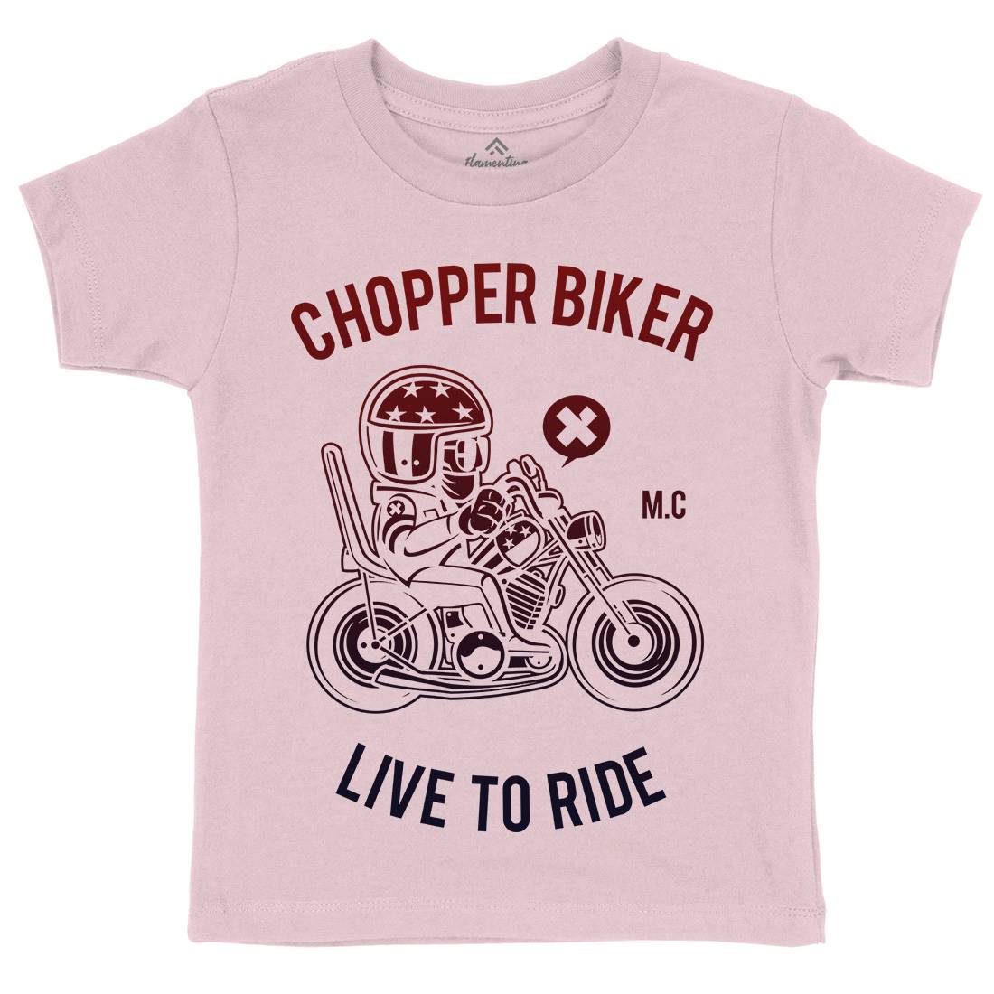 Chopper Biker Kids Organic Crew Neck T-Shirt Motorcycles A217