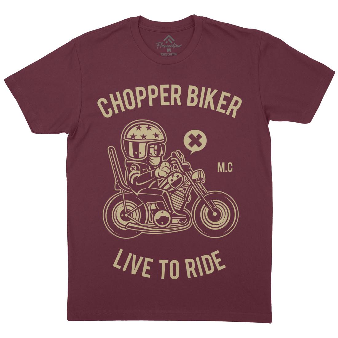 Chopper Biker Mens Organic Crew Neck T-Shirt Motorcycles A217