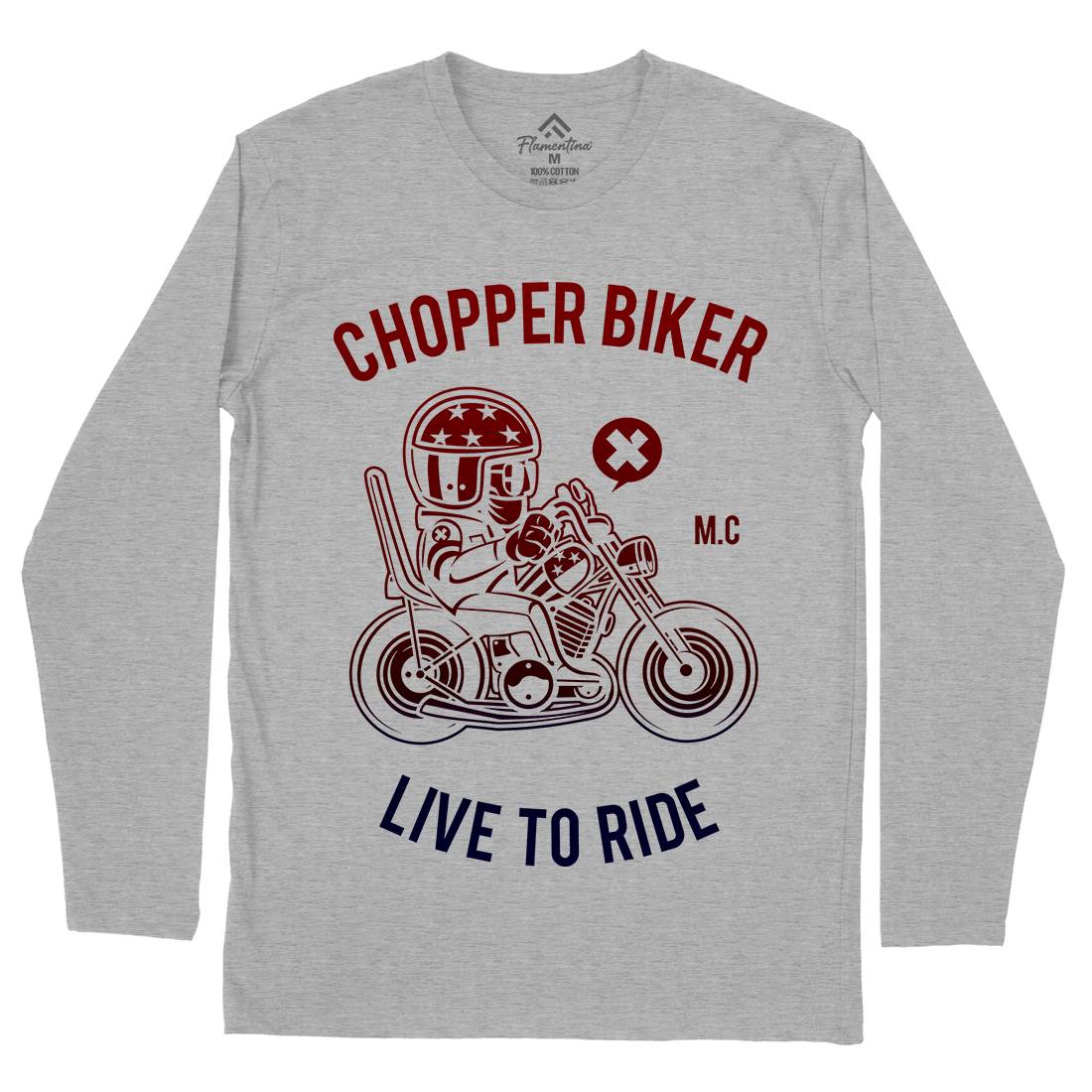 Chopper Biker Mens Long Sleeve T-Shirt Motorcycles A217