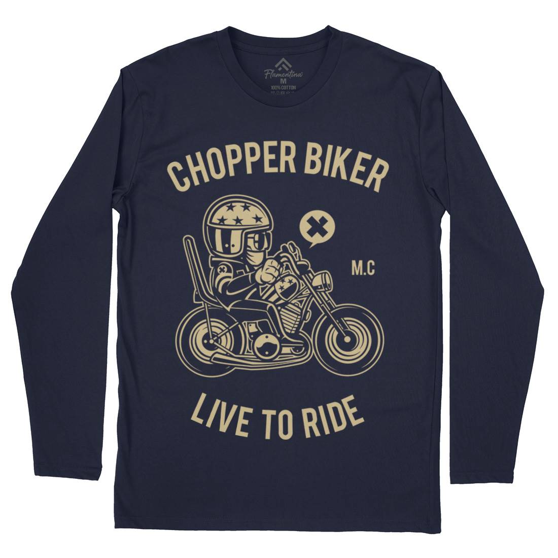 Chopper Biker Mens Long Sleeve T-Shirt Motorcycles A217