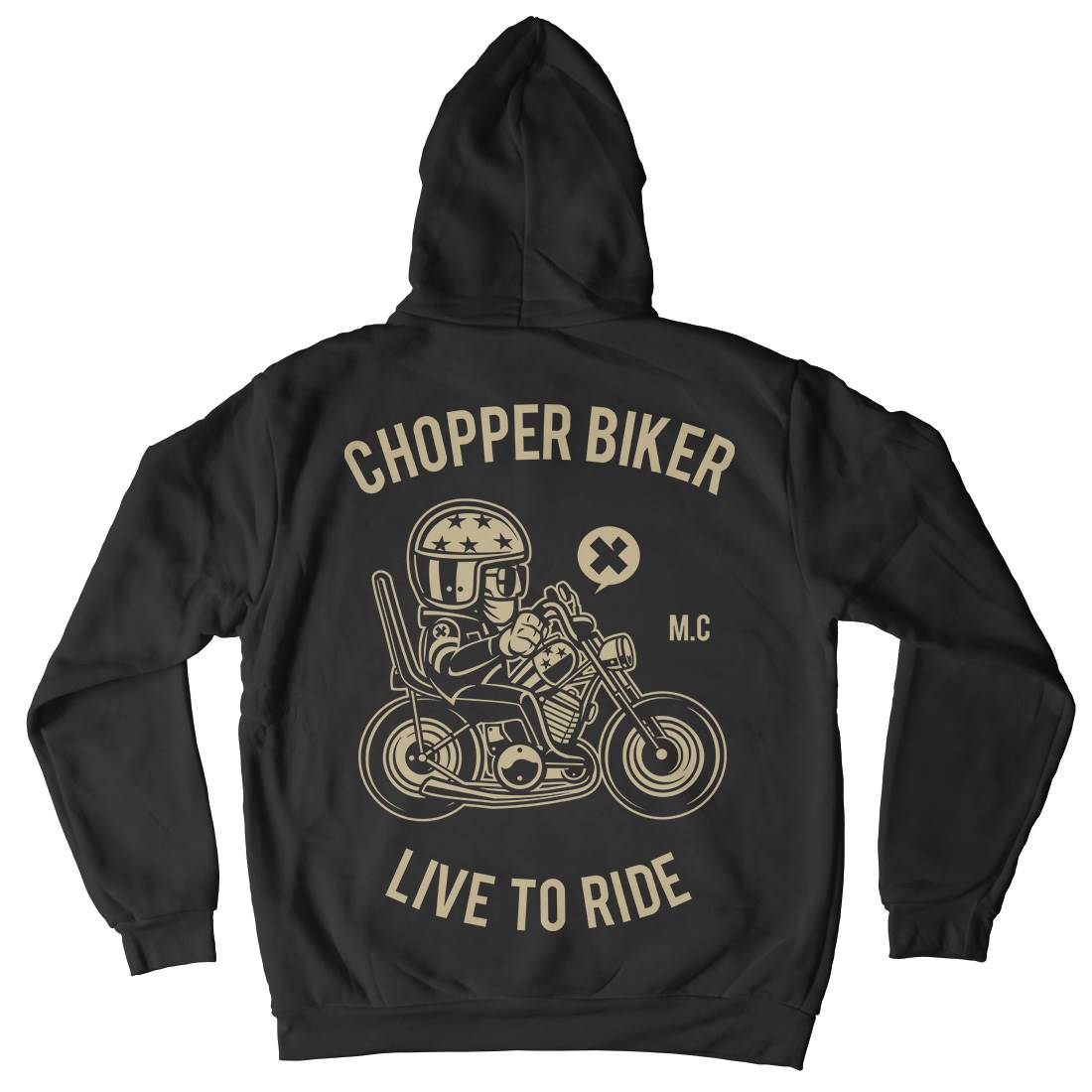 Chopper Biker Mens Hoodie With Pocket Motorcycles A217
