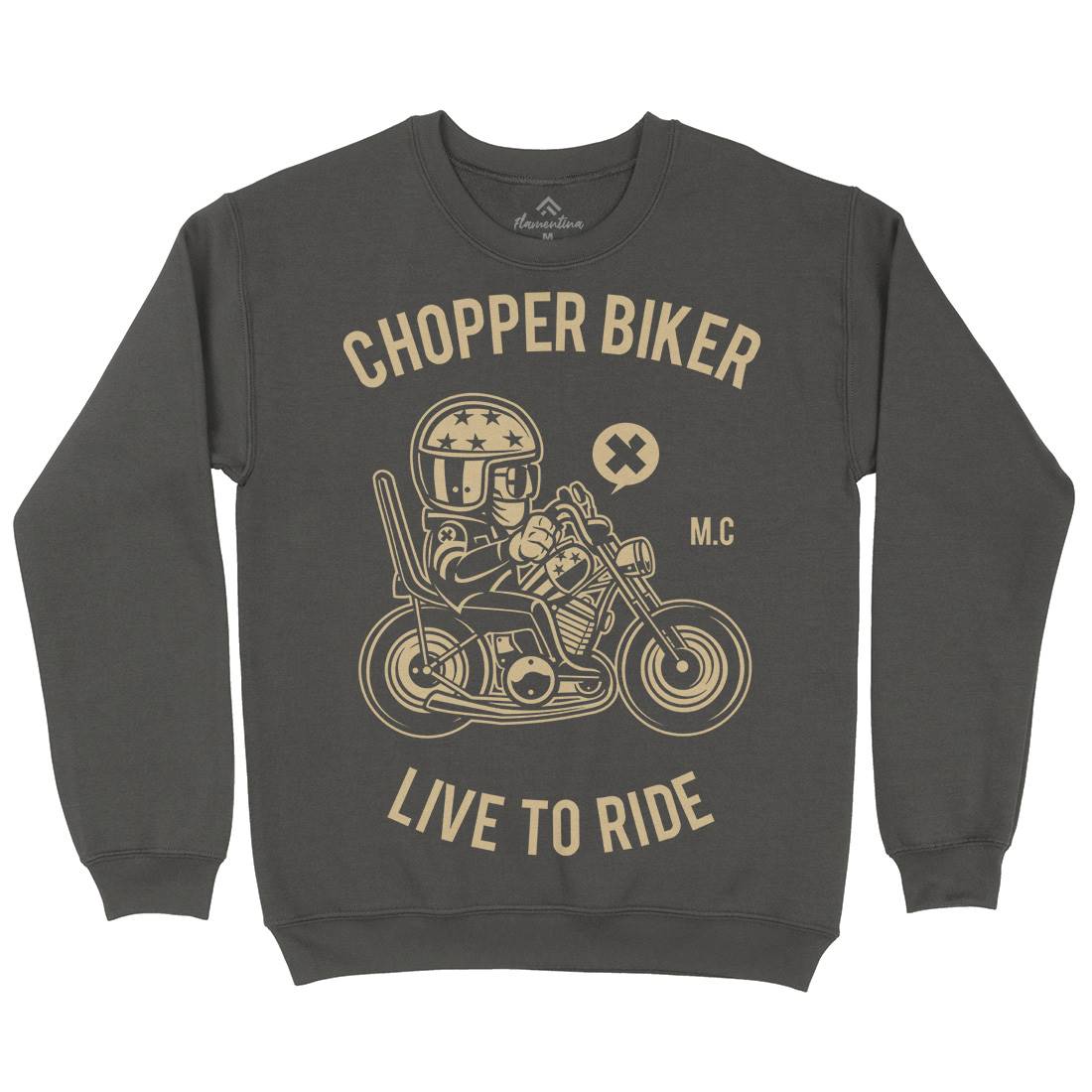 Chopper Biker Mens Crew Neck Sweatshirt Motorcycles A217