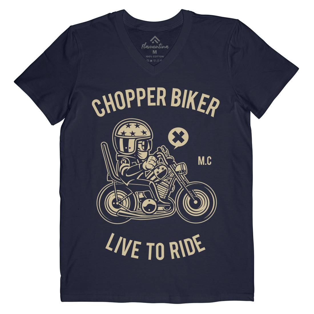 Chopper Biker Mens V-Neck T-Shirt Motorcycles A217