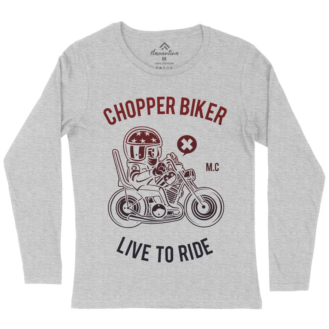 Chopper Biker Womens Long Sleeve T-Shirt Motorcycles A217