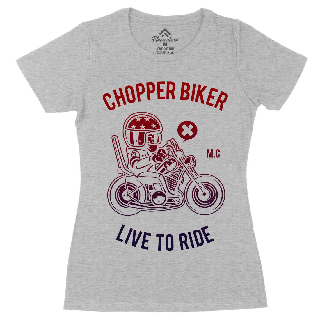 Chopper Biker Womens Organic Crew Neck T-Shirt Motorcycles A217
