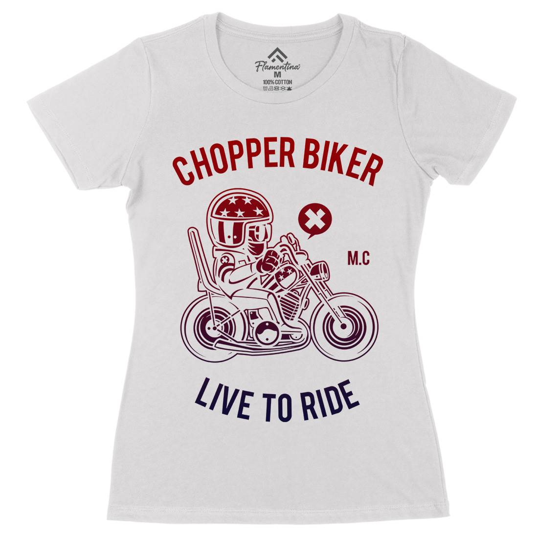 Chopper Biker Womens Organic Crew Neck T-Shirt Motorcycles A217