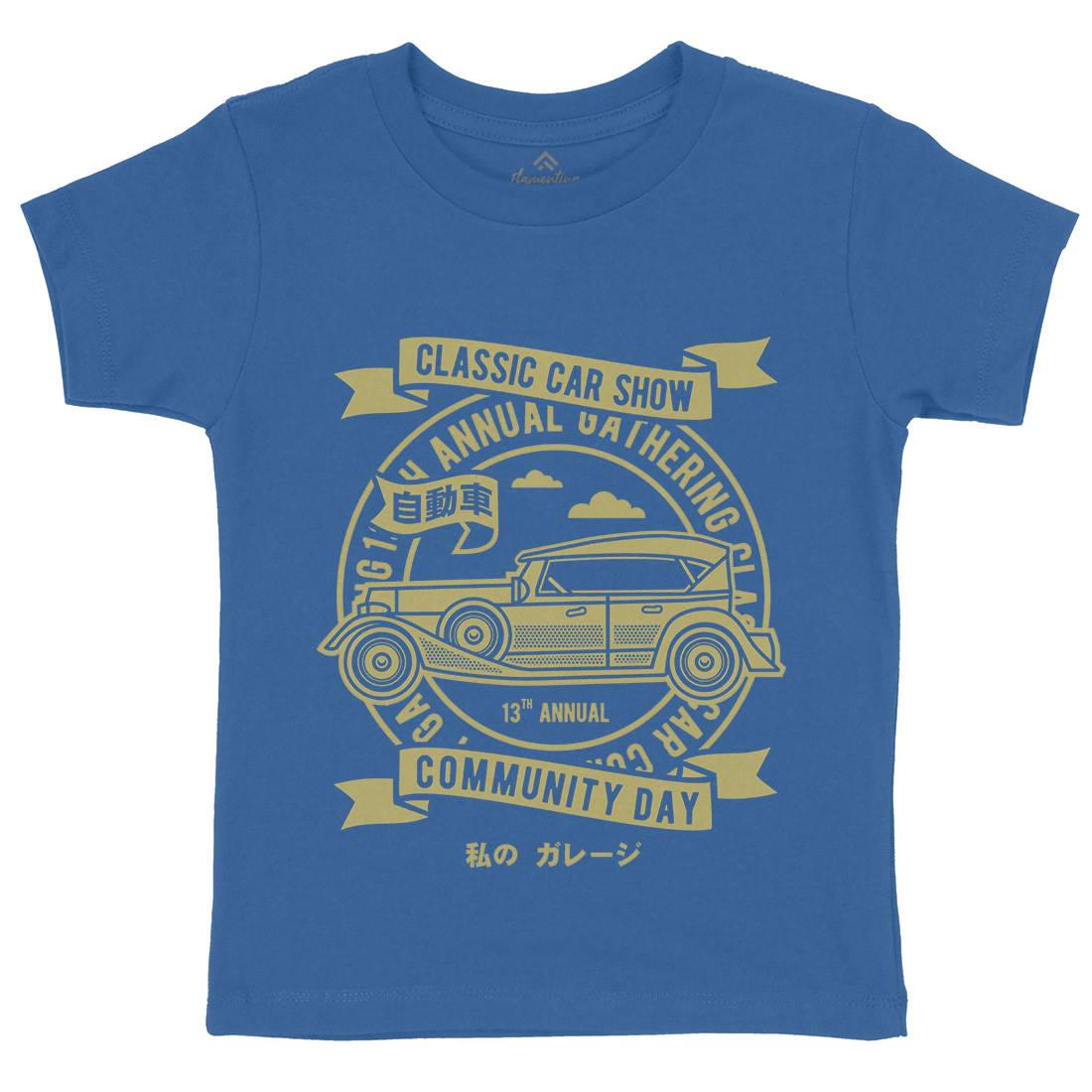 Classic Car Show Kids Crew Neck T-Shirt Cars A218