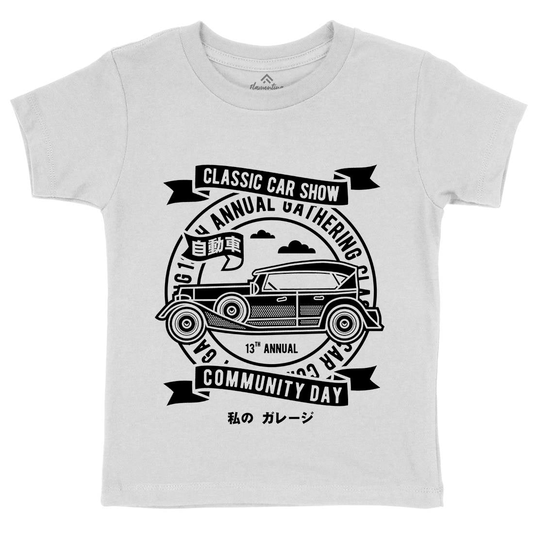 Classic Car Show Kids Organic Crew Neck T-Shirt Cars A218