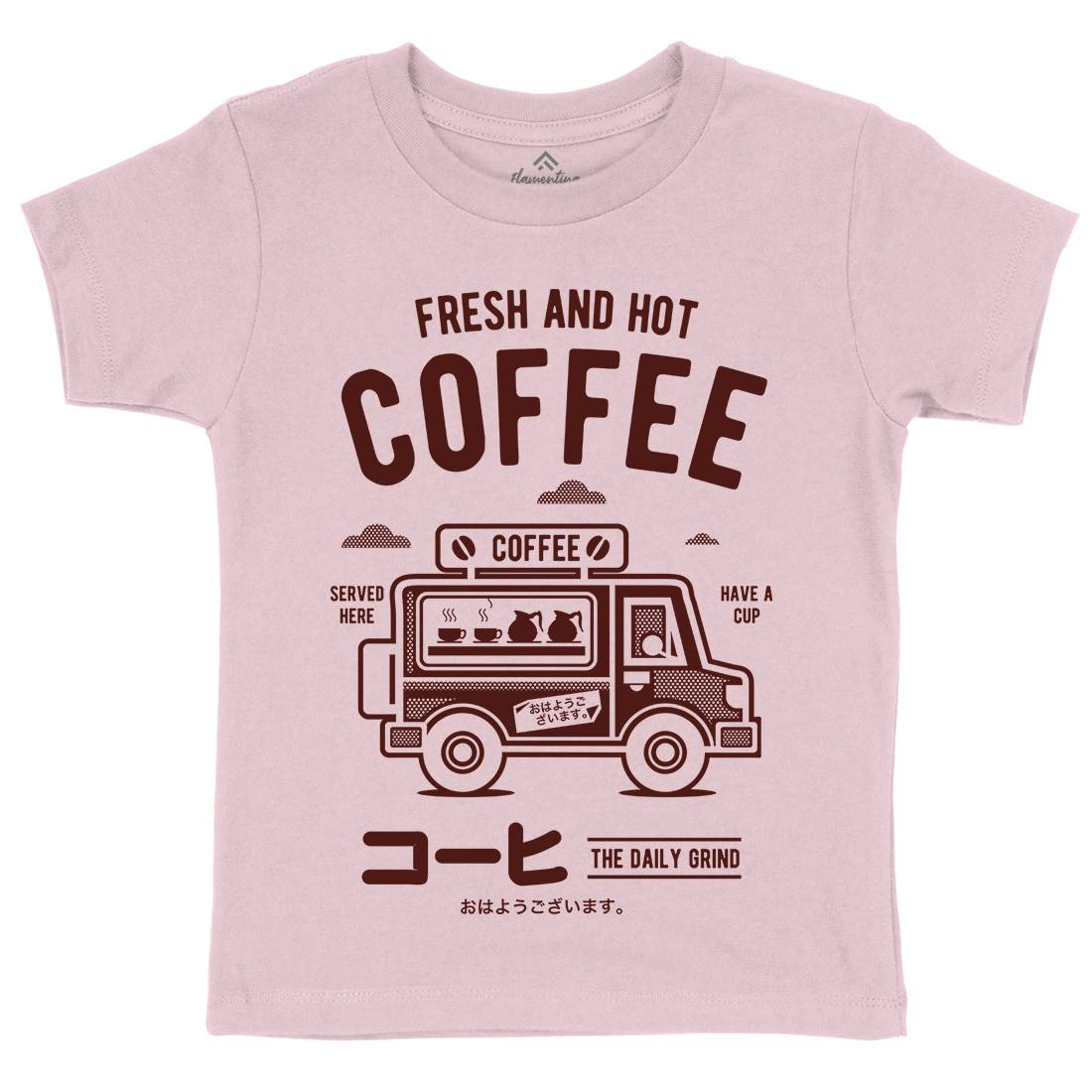 Coffee Van Kids Crew Neck T-Shirt Drinks A219