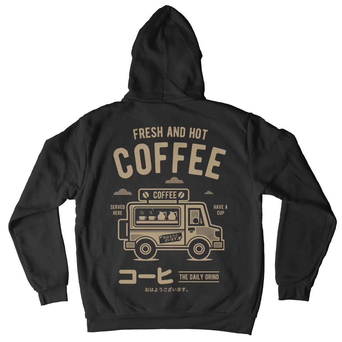 Coffee Van Mens Hoodie With Pocket Drinks A219