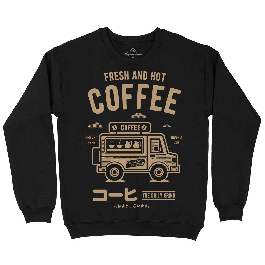 Coffee Van Kids Crew Neck Sweatshirt Drinks A219