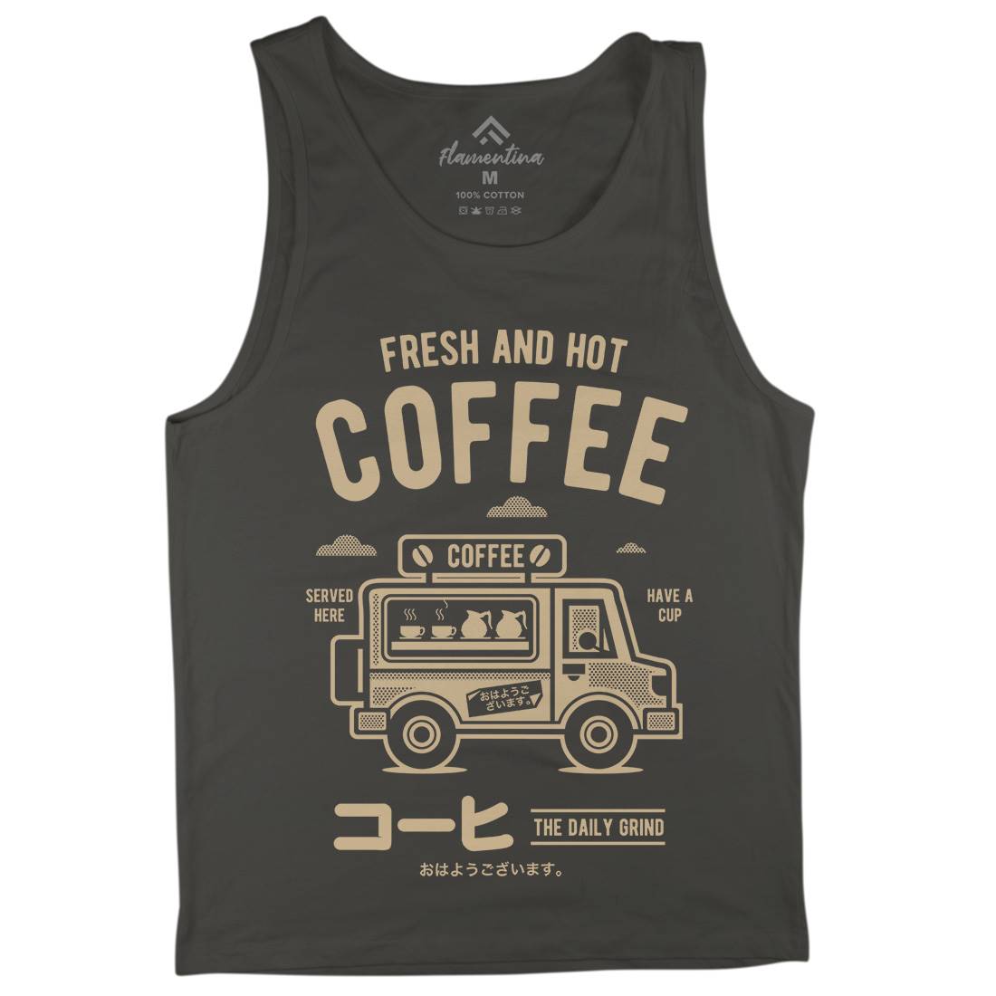 Coffee Van Mens Tank Top Vest Drinks A219
