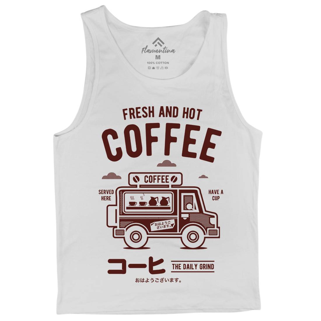 Coffee Van Mens Tank Top Vest Drinks A219