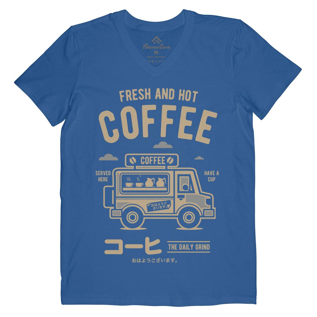 Coffee Van Mens V-Neck T-Shirt Drinks A219
