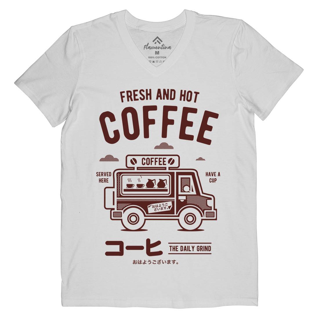 Coffee Van Mens V-Neck T-Shirt Drinks A219
