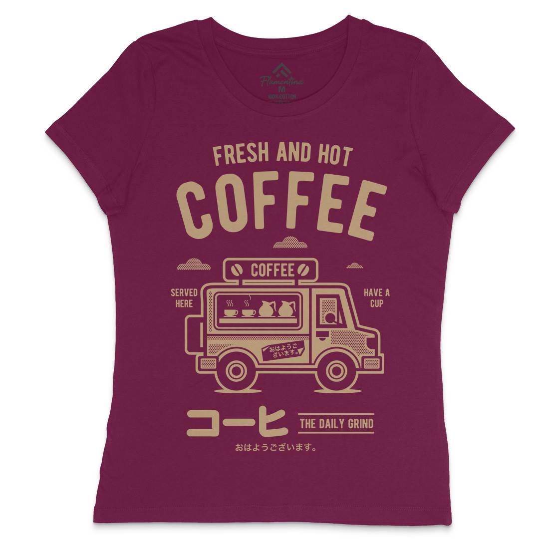 Coffee Van Womens Crew Neck T-Shirt Drinks A219