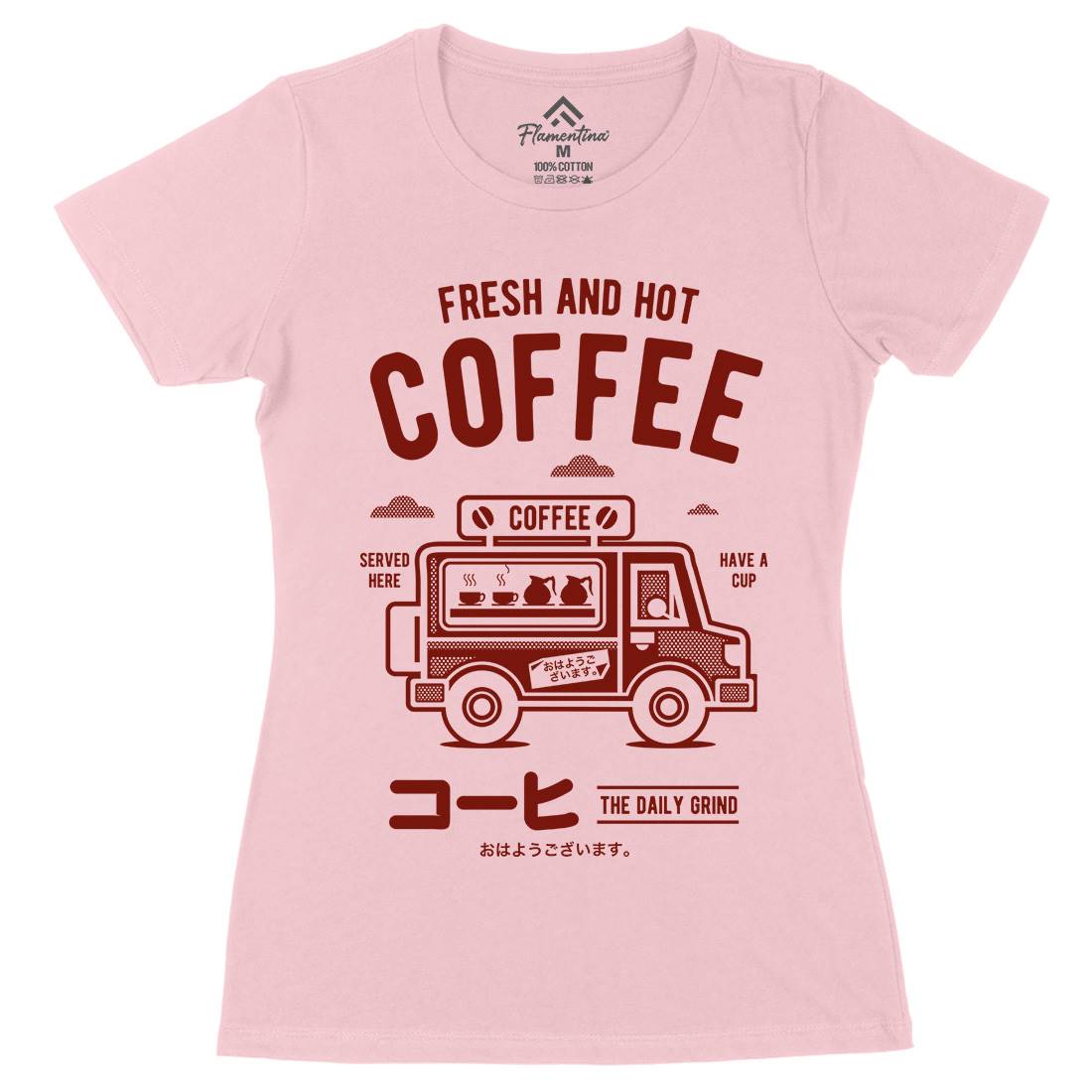 Coffee Van Womens Organic Crew Neck T-Shirt Drinks A219