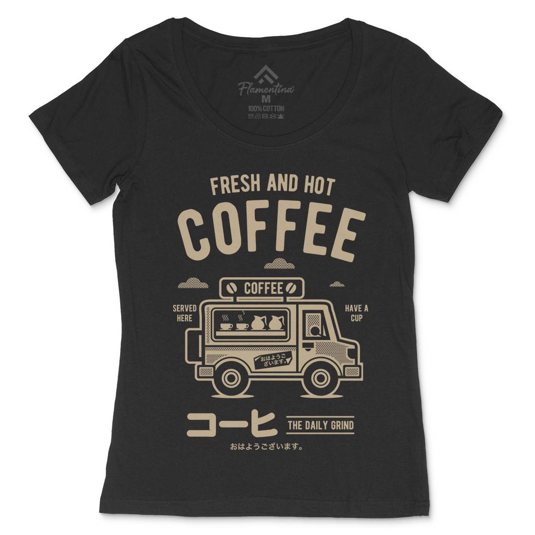 Coffee Van Womens Scoop Neck T-Shirt Drinks A219