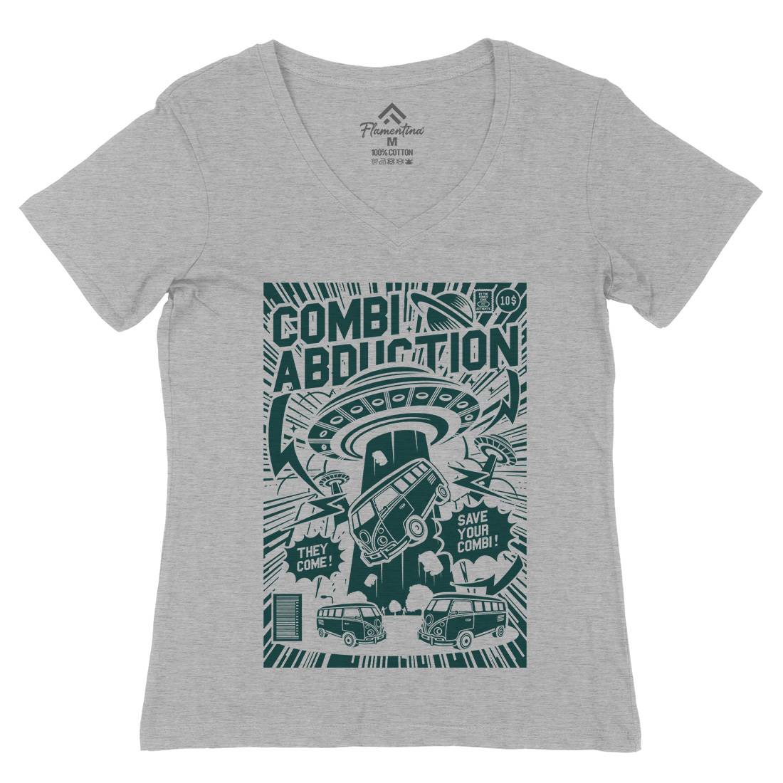Combi Abduction Womens Organic V-Neck T-Shirt Space A220