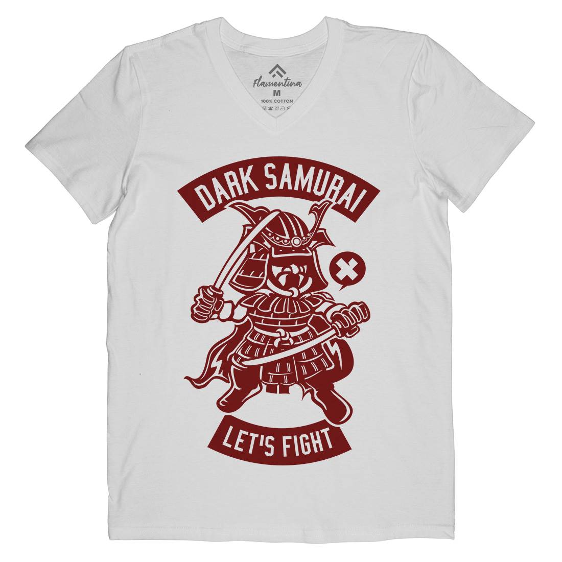 Dark Samurai Mens Organic V-Neck T-Shirt Warriors A221