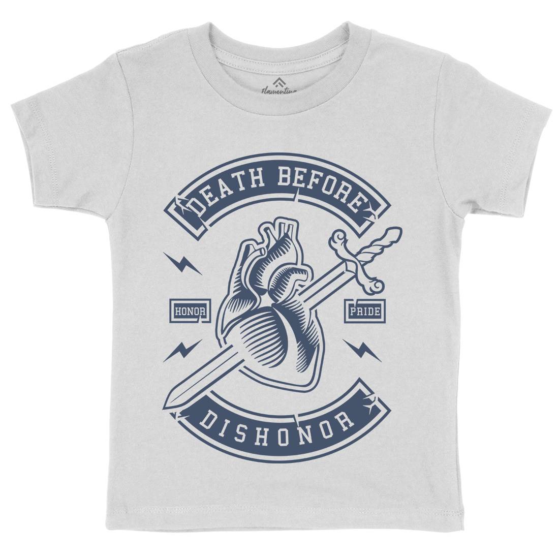 Death Before Dishonour Kids Organic Crew Neck T-Shirt Quotes A222