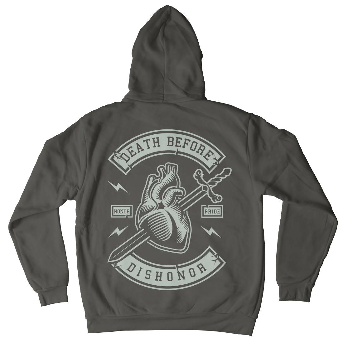 Death Before Dishonour Mens Hoodie With Pocket Quotes A222