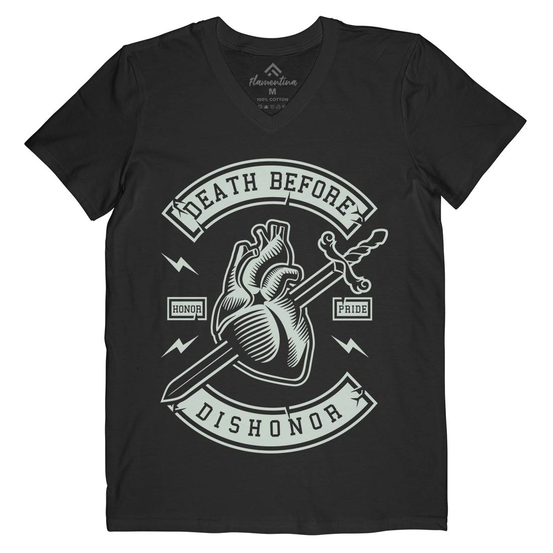 Death Before Dishonour Mens Organic V-Neck T-Shirt Quotes A222
