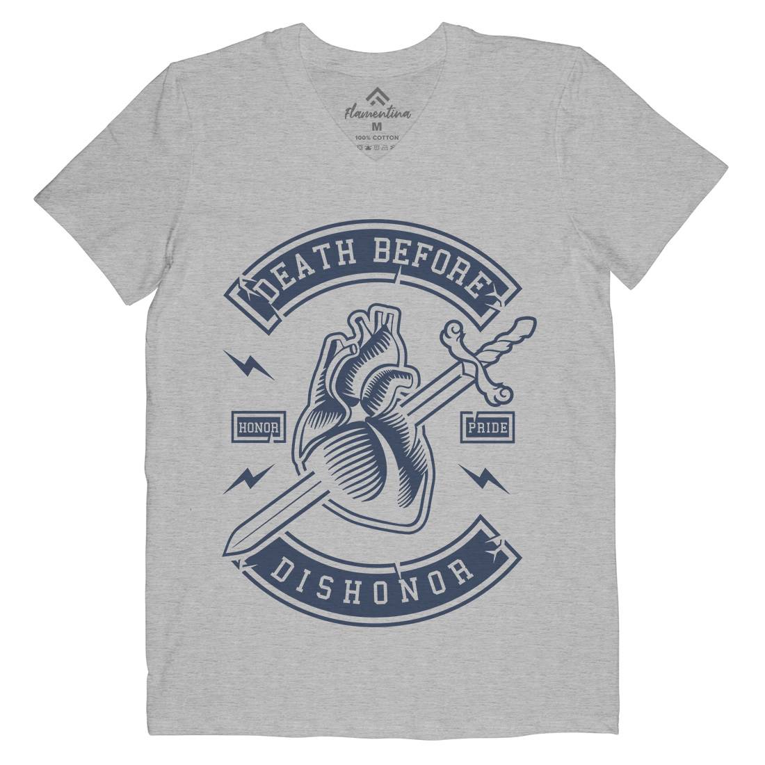 Death Before Dishonour Mens V-Neck T-Shirt Quotes A222