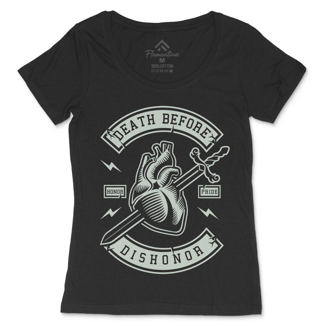 Death Before Dishonour Womens Scoop Neck T-Shirt Quotes A222
