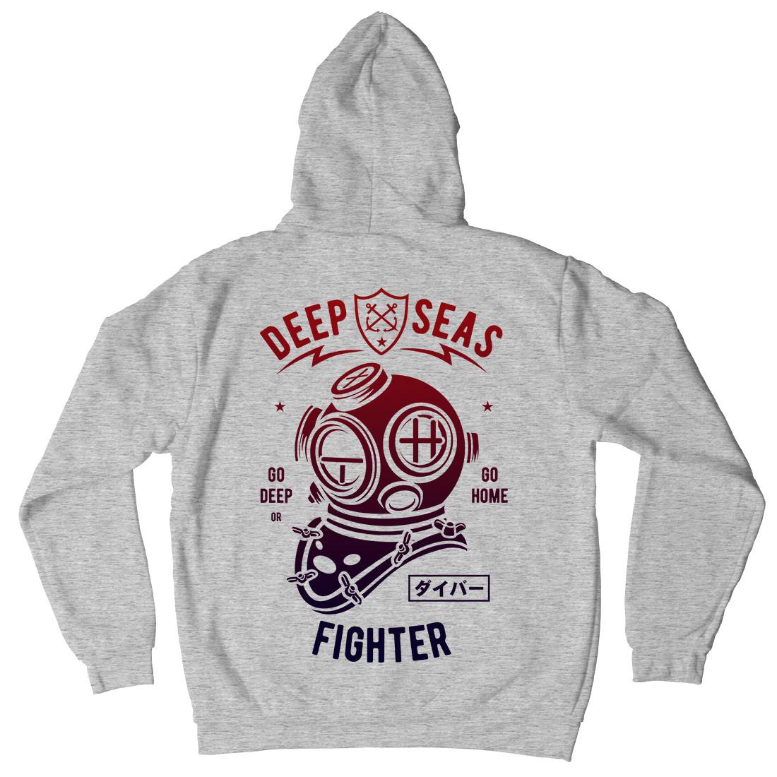 Deep Seas Fighter Mens Hoodie With Pocket Navy A223