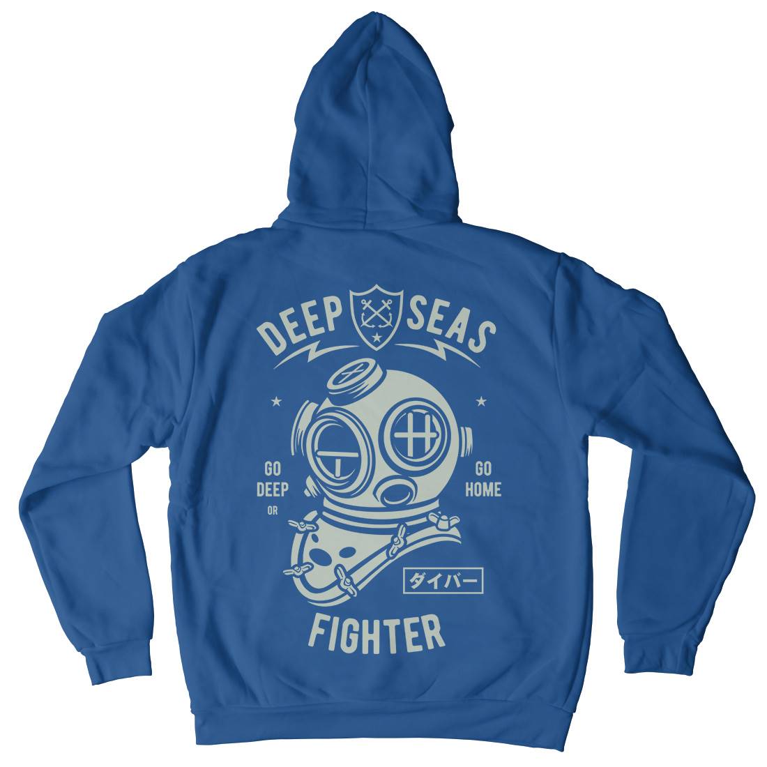 Deep Seas Fighter Mens Hoodie With Pocket Navy A223