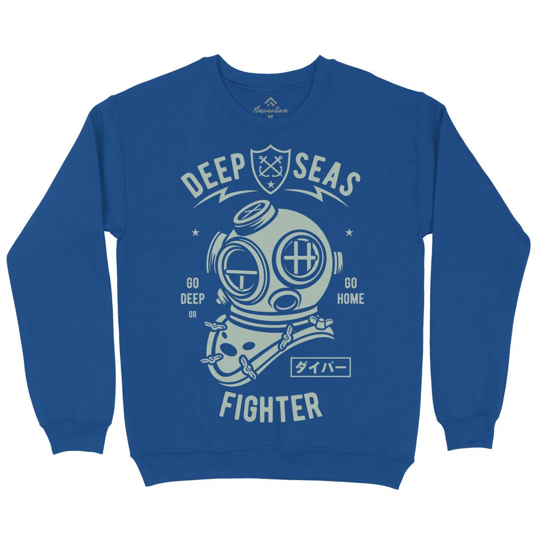 Deep Seas Fighter Kids Crew Neck Sweatshirt Navy A223