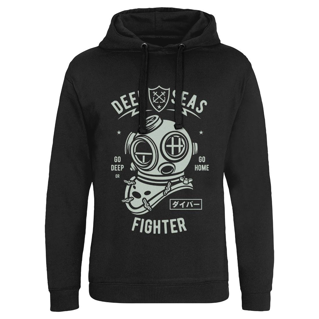 Deep Seas Fighter Mens Hoodie Without Pocket Navy A223