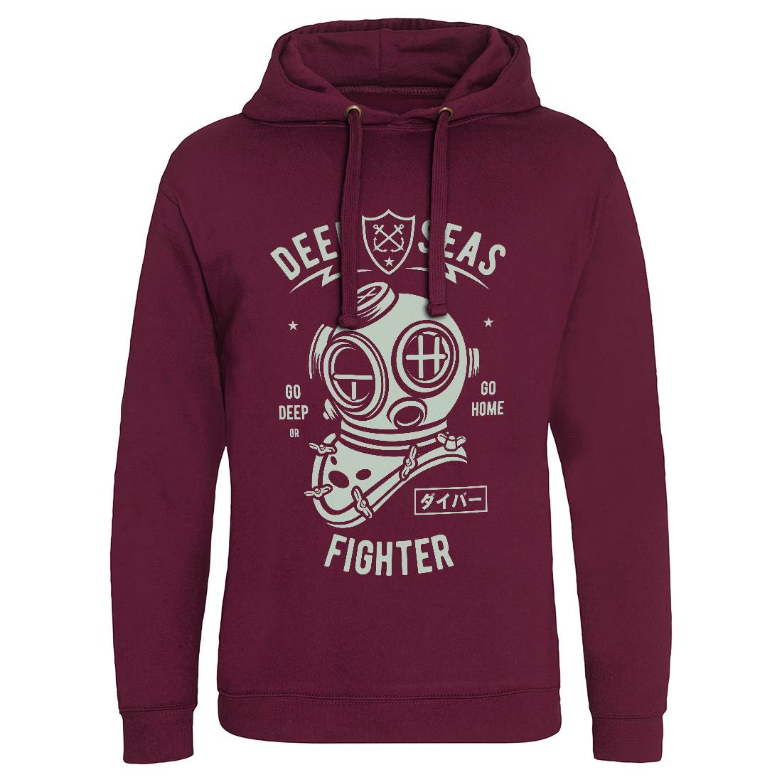 Deep Seas Fighter Mens Hoodie Without Pocket Navy A223
