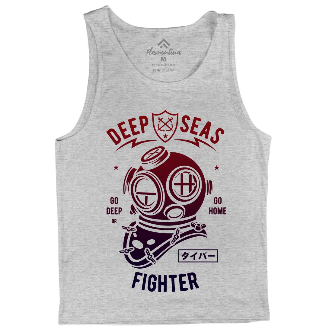 Deep Seas Fighter Mens Tank Top Vest Navy A223