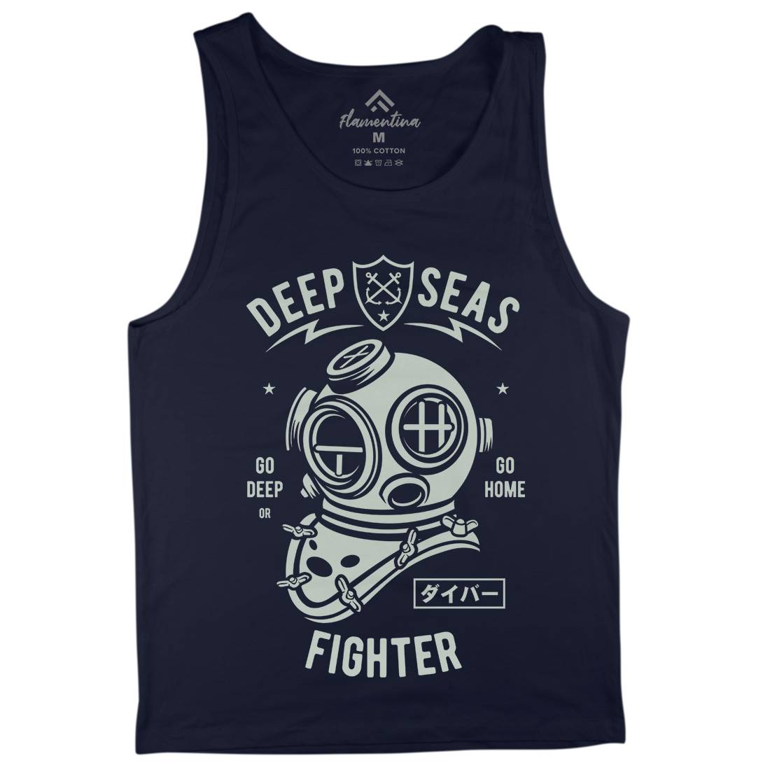 Deep Seas Fighter Mens Tank Top Vest Navy A223