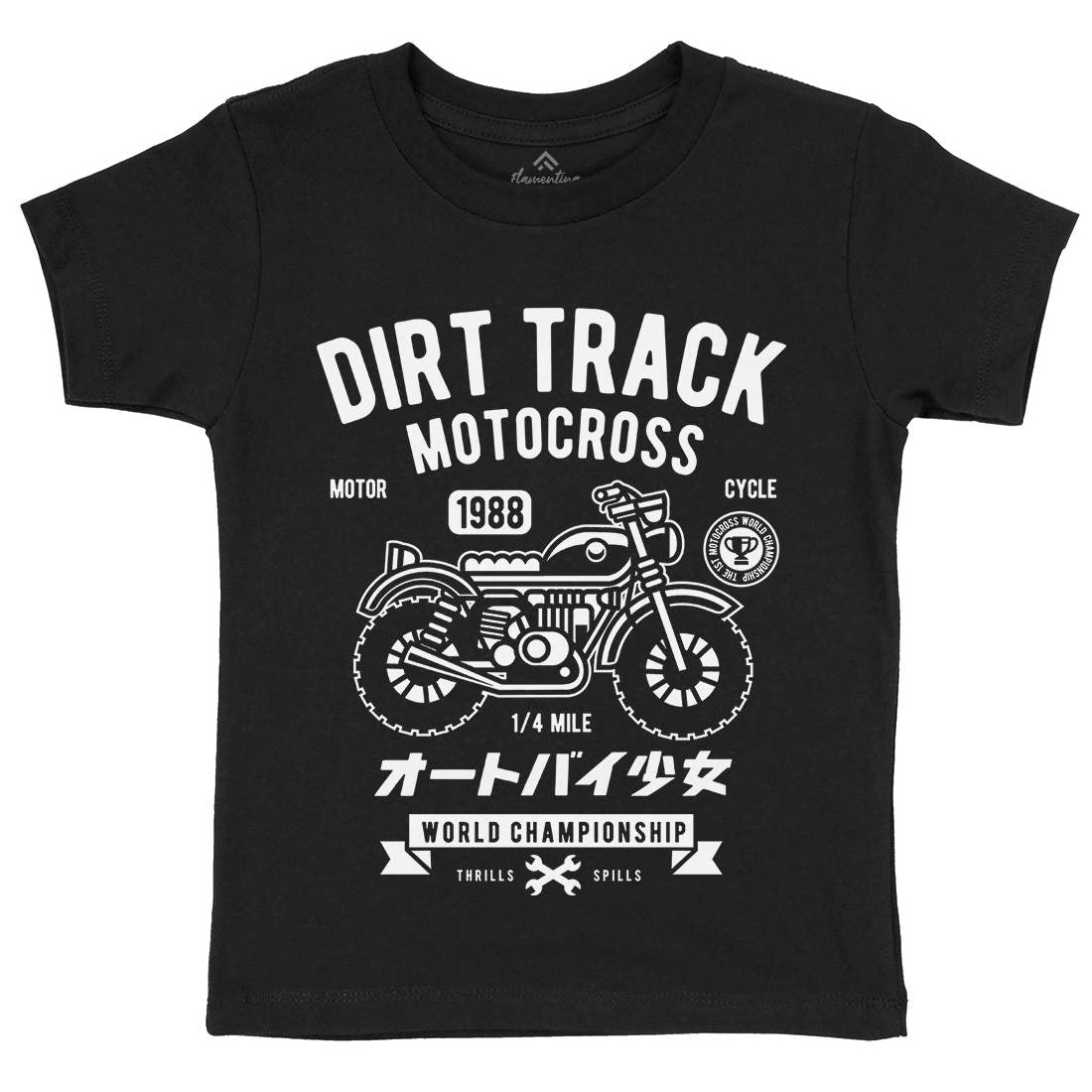 Dirt Track Kids Organic Crew Neck T-Shirt Motorcycles A224