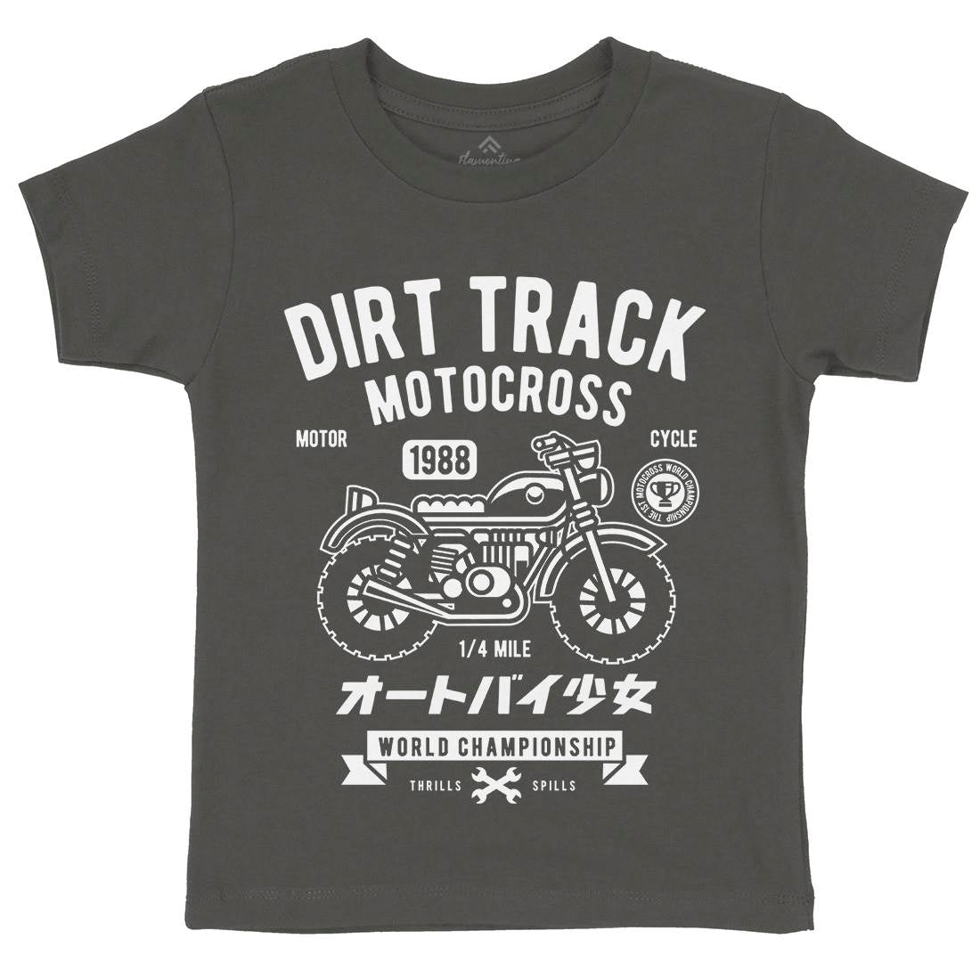 Dirt Track Kids Crew Neck T-Shirt Motorcycles A224