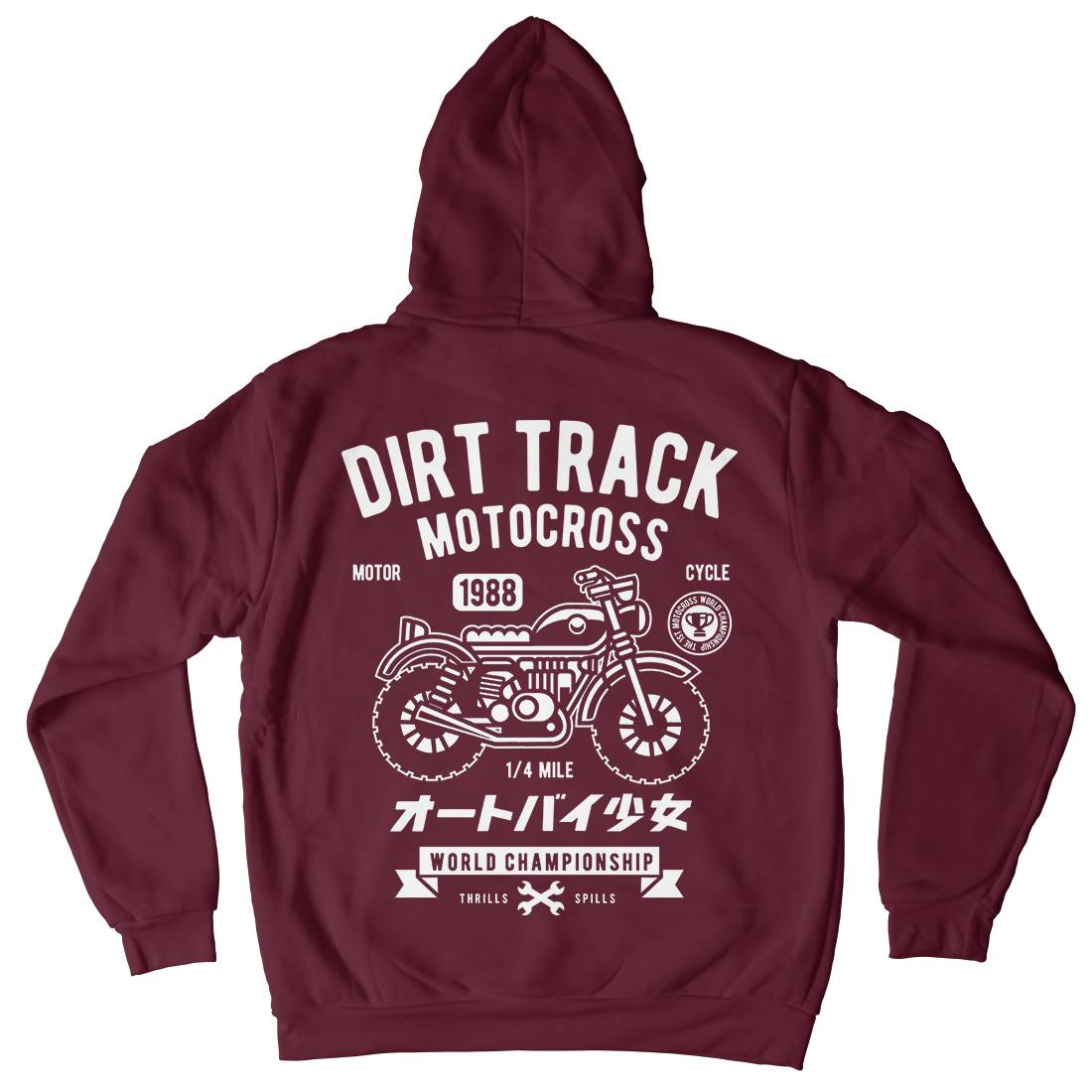 Dirt Track Mens Hoodie With Pocket Motorcycles A224