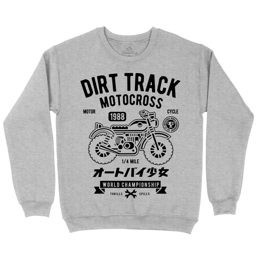 Dirt Track Mens Crew Neck Sweatshirt Motorcycles A224