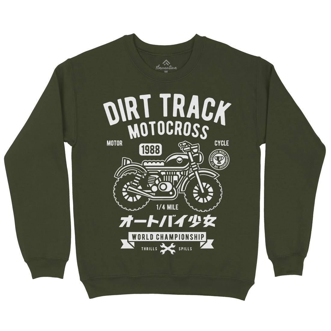 Dirt Track Mens Crew Neck Sweatshirt Motorcycles A224