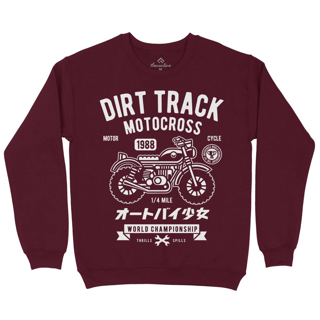 Dirt Track Kids Crew Neck Sweatshirt Motorcycles A224