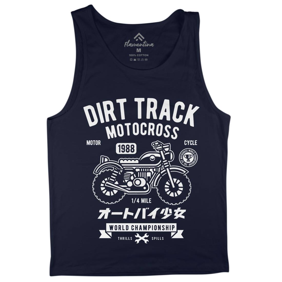 Dirt Track Mens Tank Top Vest Motorcycles A224