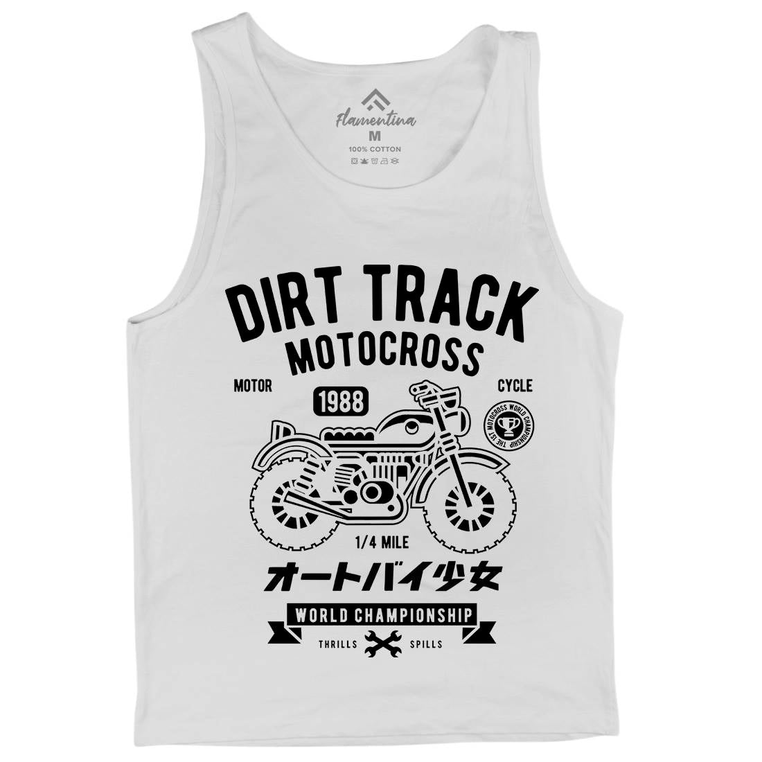 Dirt Track Mens Tank Top Vest Motorcycles A224