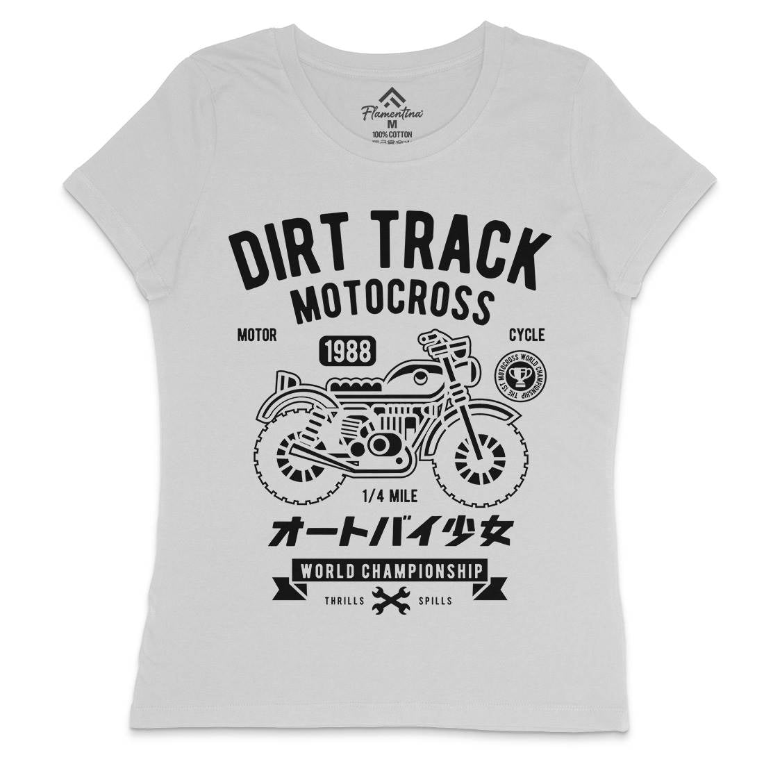 Dirt Track Womens Crew Neck T-Shirt Motorcycles A224