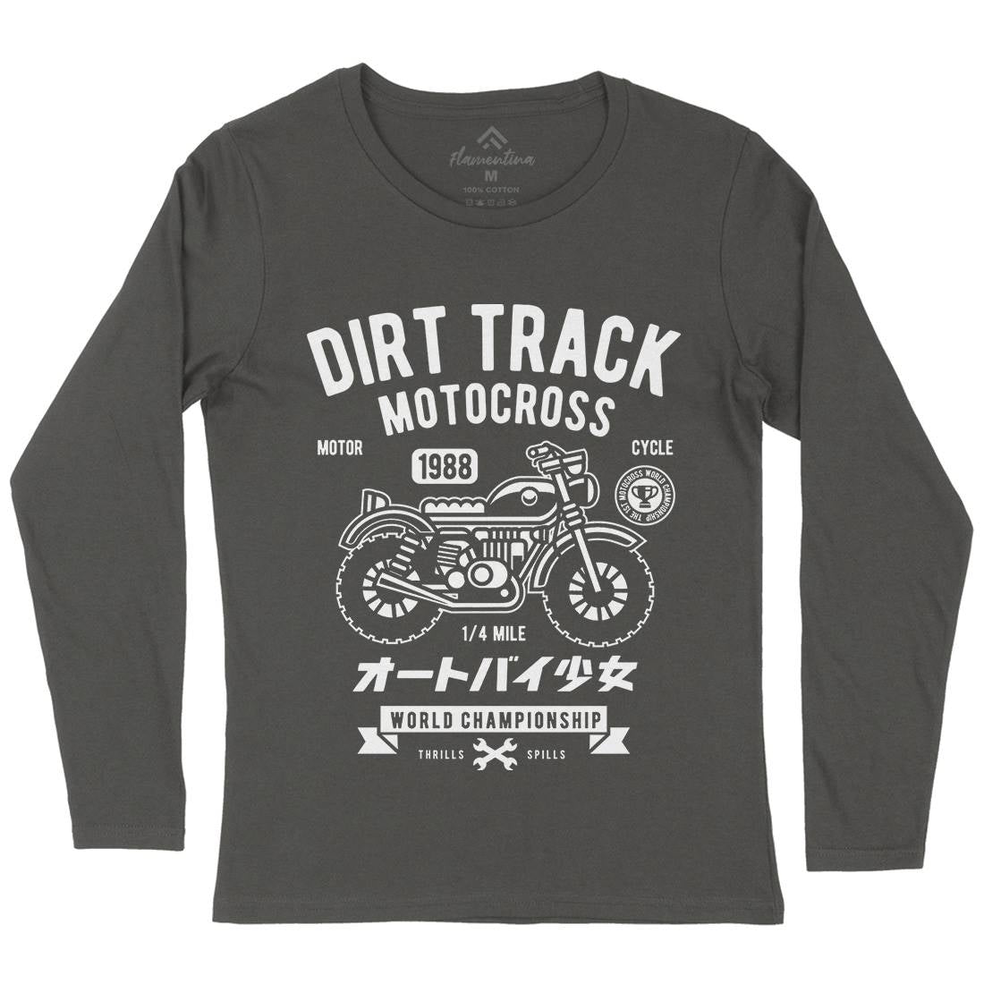 Dirt Track Womens Long Sleeve T-Shirt Motorcycles A224