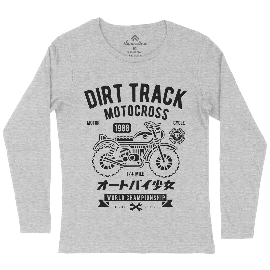 Dirt Track Womens Long Sleeve T-Shirt Motorcycles A224